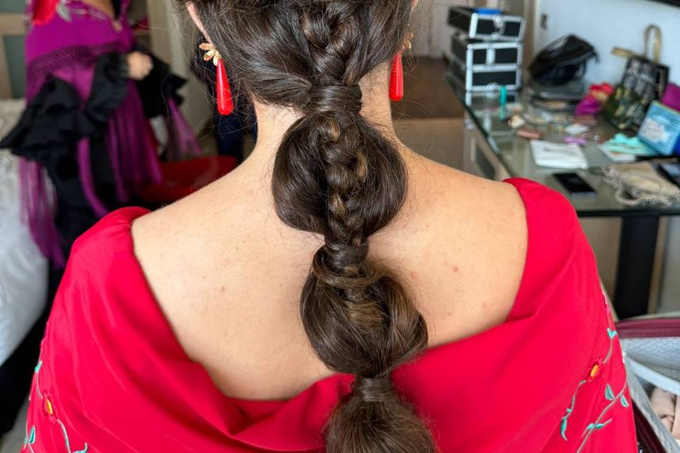 Recogido trenza y burbujas