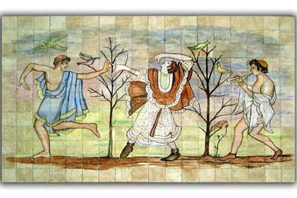 Mural, reproduc Etruscos