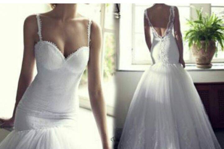 Vestido novia tul y encaje