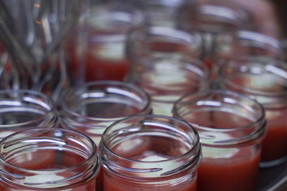 Vasito de gazpacho con helado