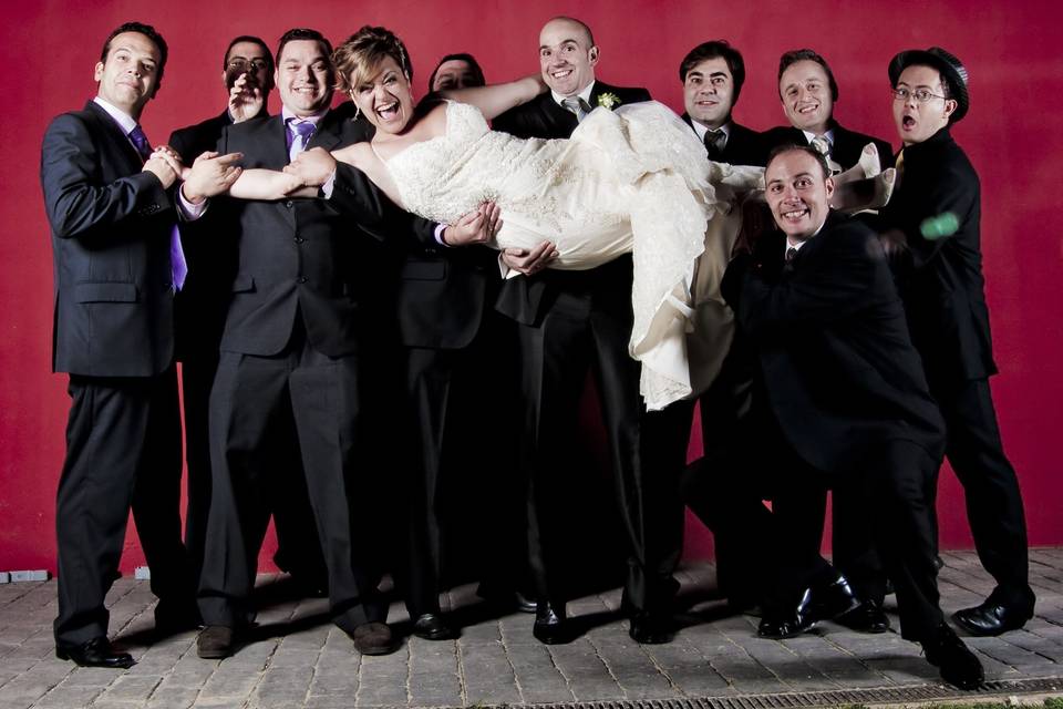 Fotocall novia en el aire