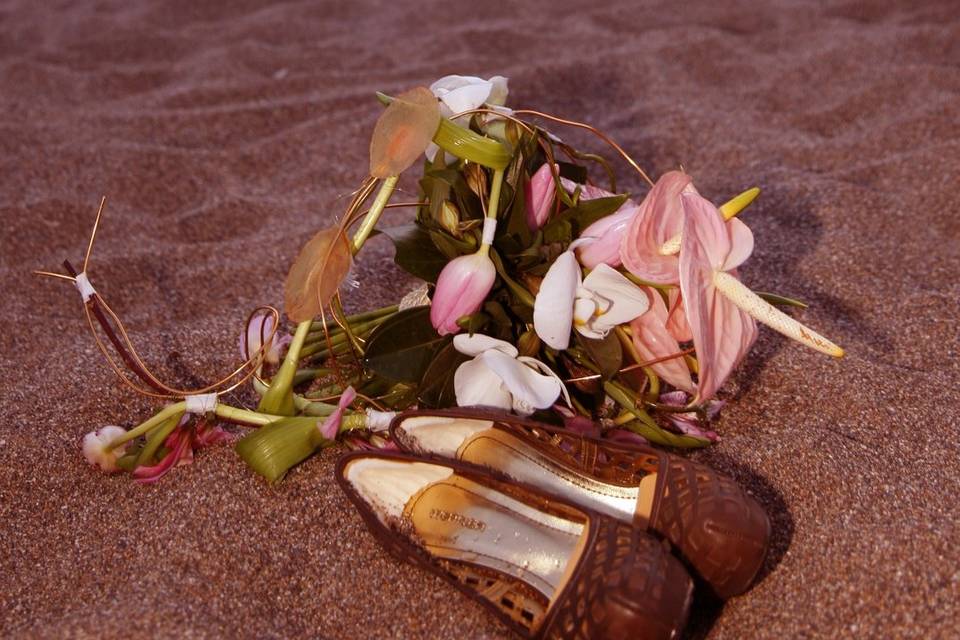 Detalle boda playa