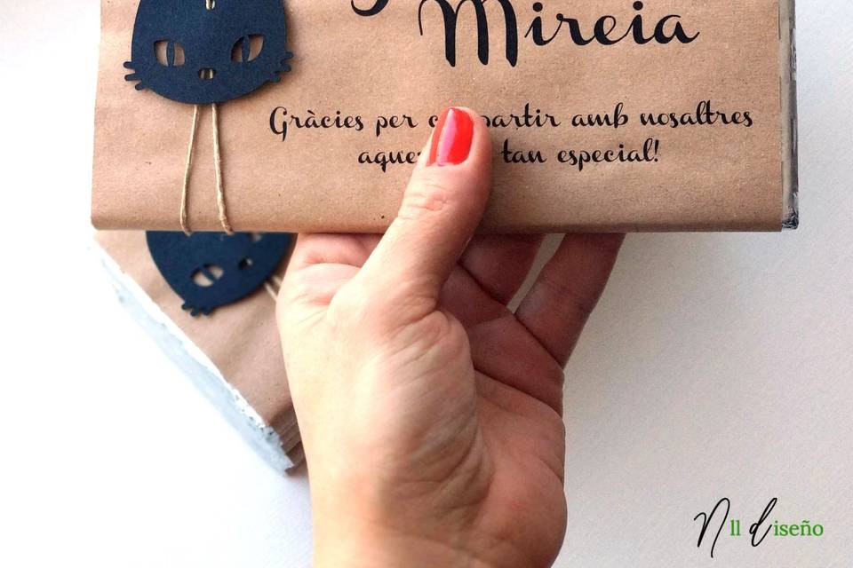 Invitación en forma de chocolatina