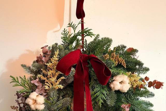 Decoración floral navideña