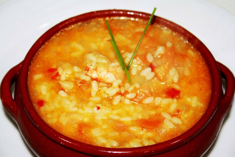 Arroz caldoso con langostino