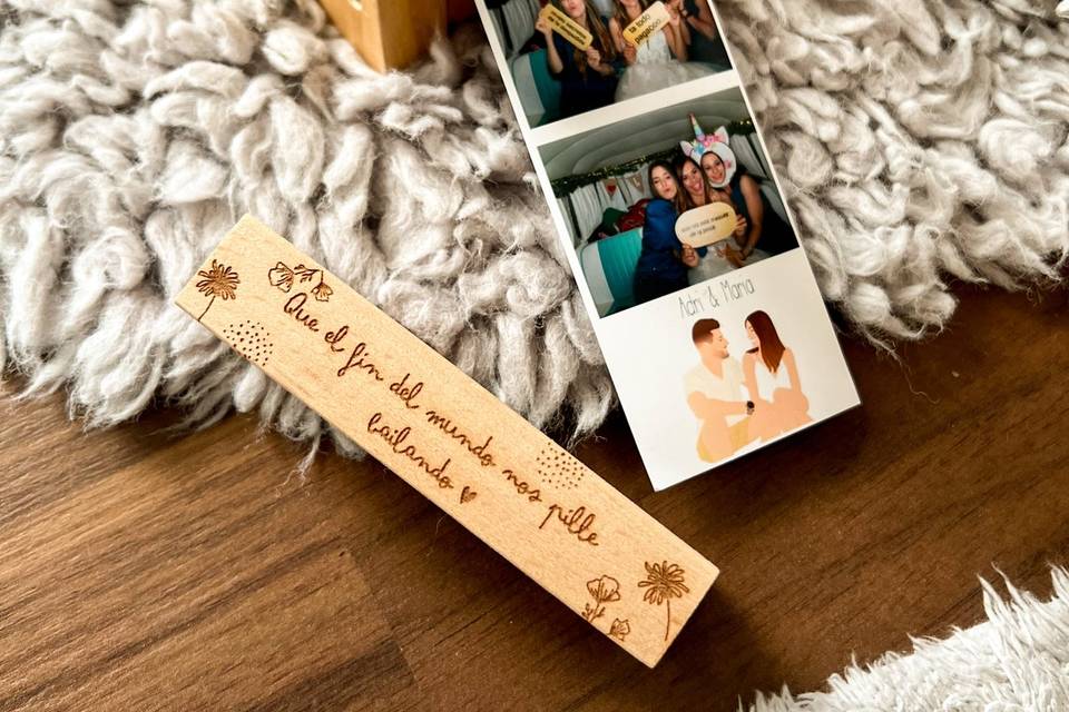 Polaroid con frase boda