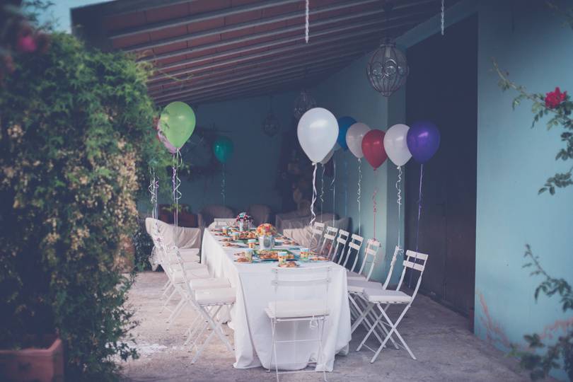 Boda campera mesa niños