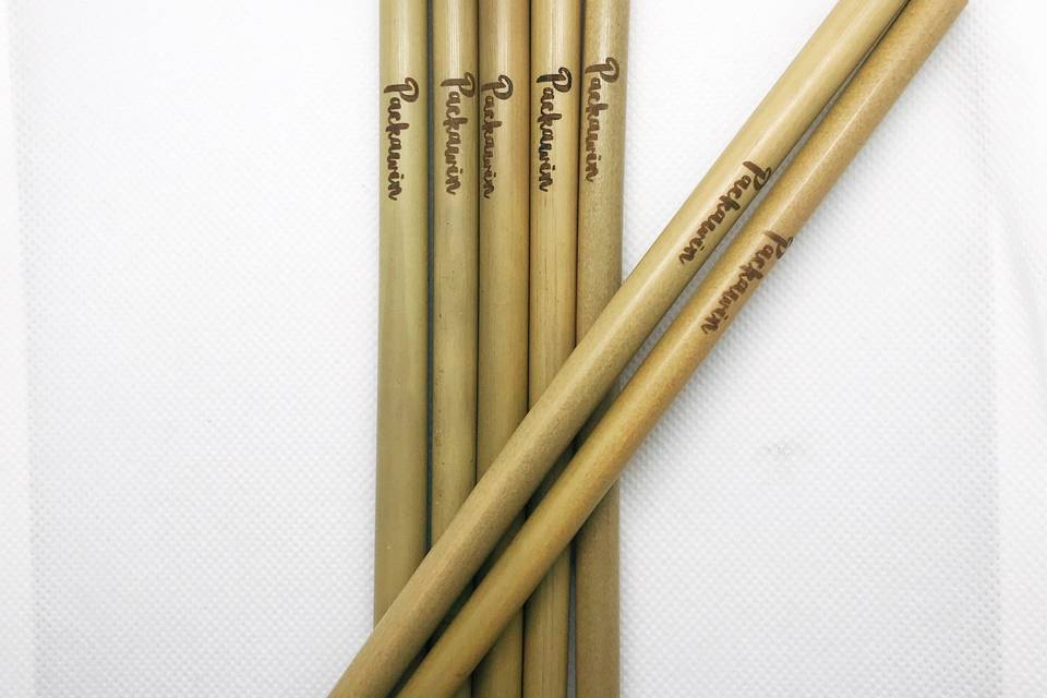 Pajitas de bambú personalizadas