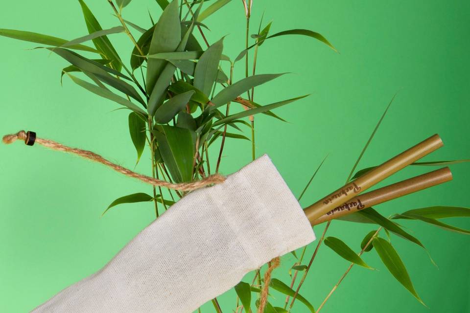Pajitas de bambú personalizada