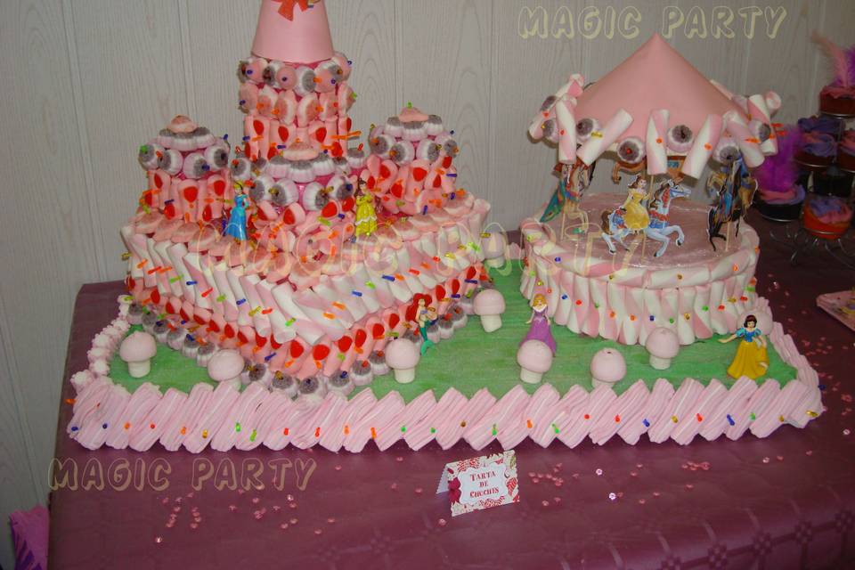 Tarta chuches castillo + carruse