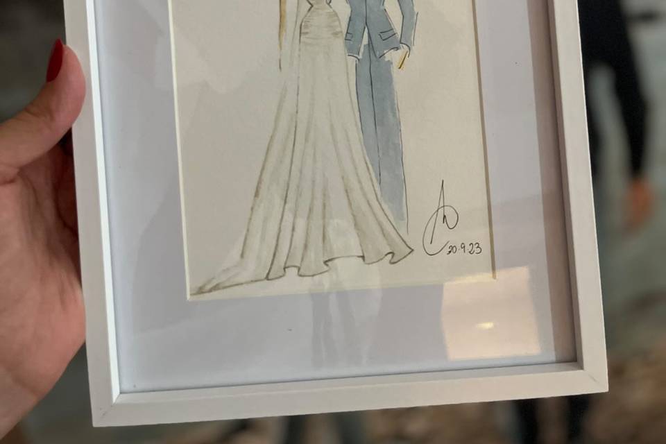 Ilustración de los novios