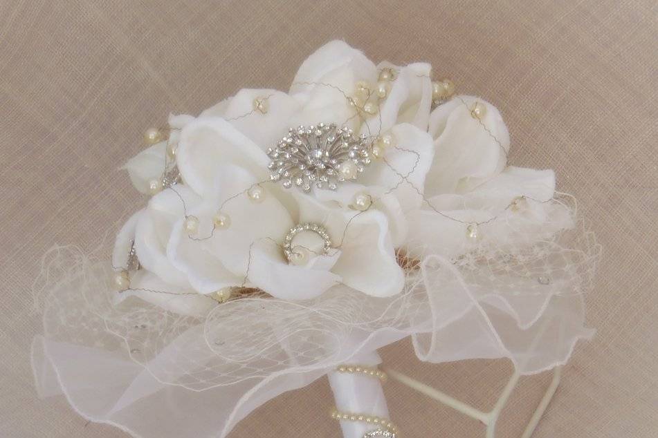 Ramo de novia vintage broches