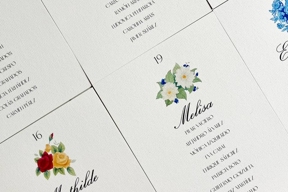 Seating plan floral