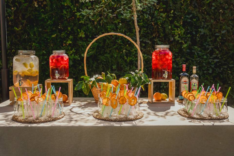 Mesa de bienvenida
