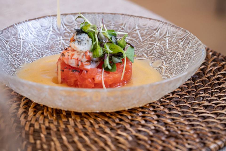 Tartar de gamba roja