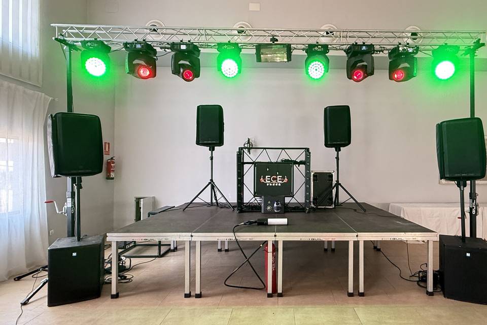 Equipo de sonido e iluminación