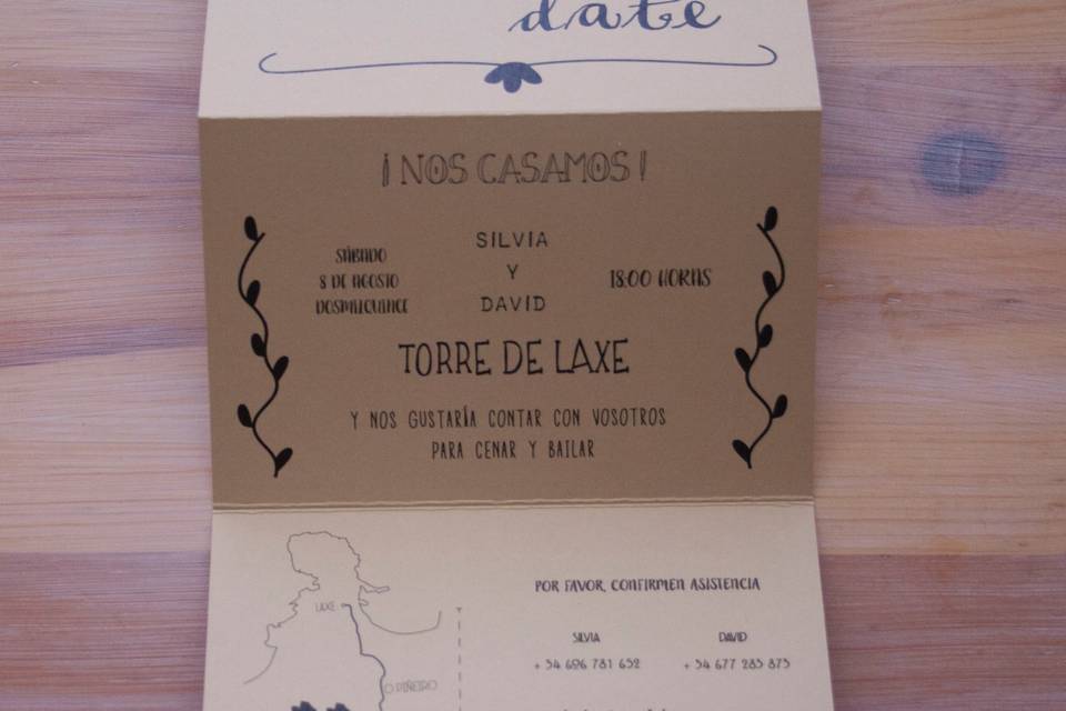 Invitación modelo tríptico