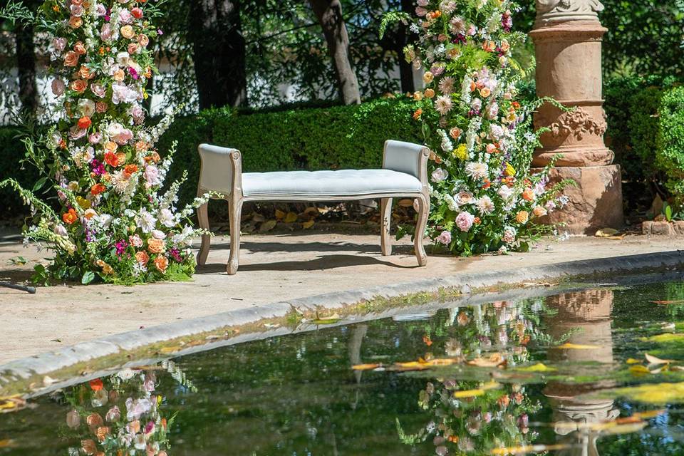 Boda en un jardín