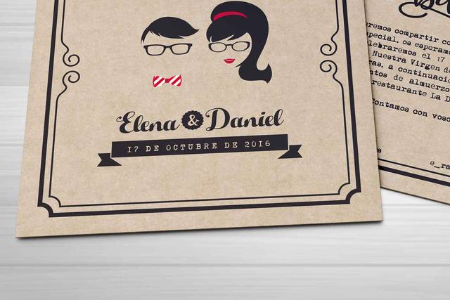 Invitación hipster kraft