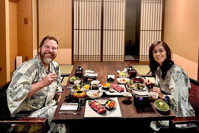 Cena kaiseki en el ryokan
