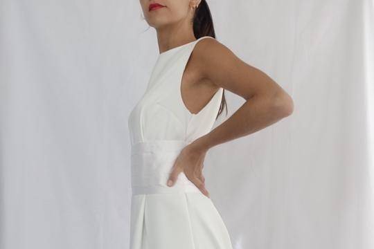 Vestido de novia crepe + fajin