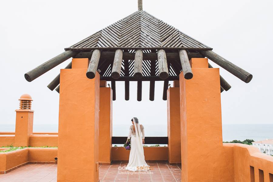 Foto de boda en los jardines