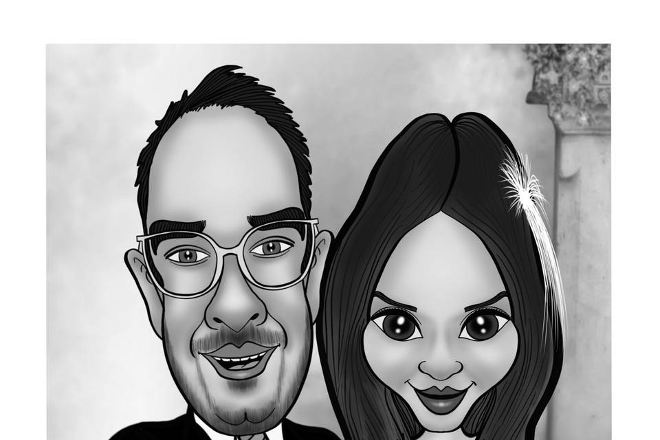 Caricatura de novios