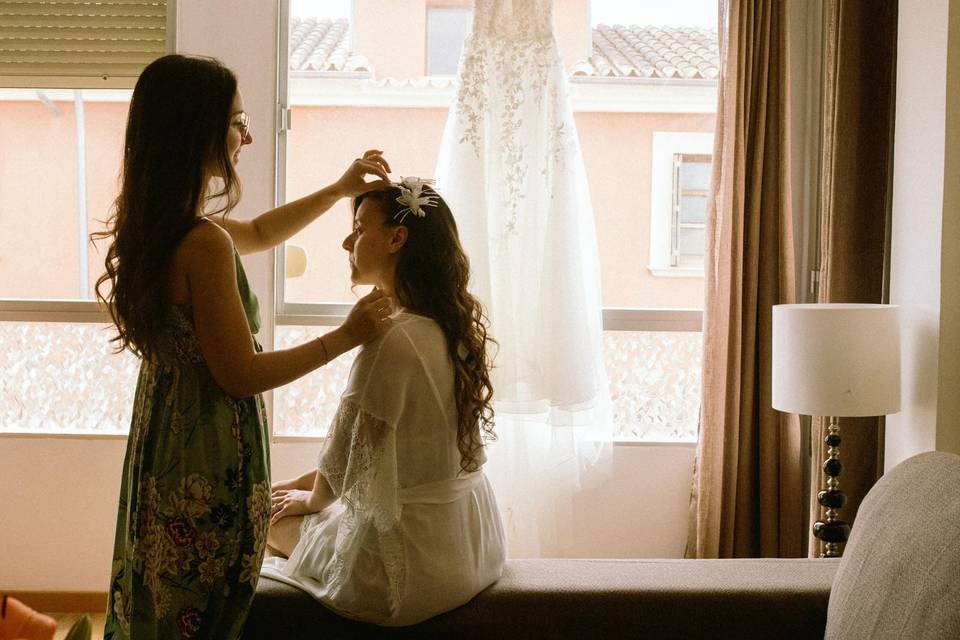 Preparativos de la novia