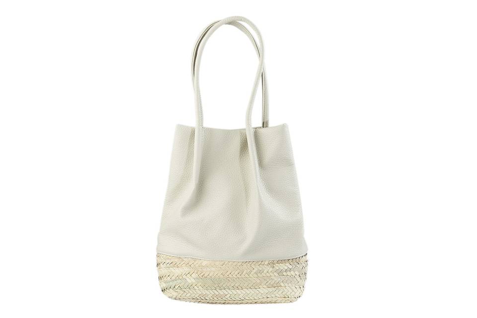 Bolso mano pleita con polipiel