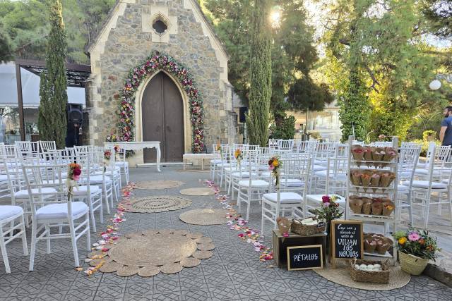 Arco y espacio pétalos