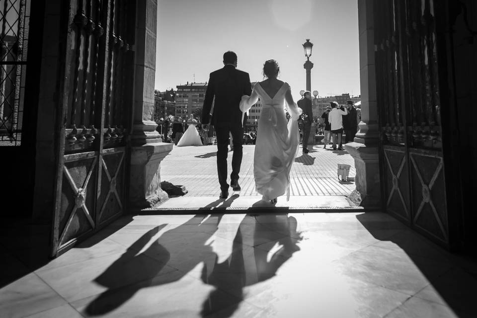 Vestido de novia de gasa