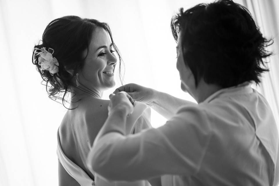 Vestido de novia de gasa