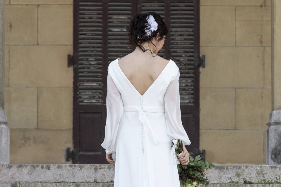 Vestido de novia de gasa