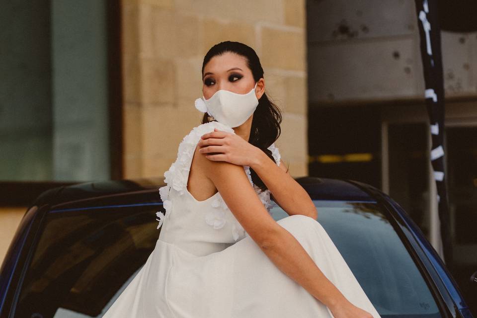 Vestido de novia de gasa