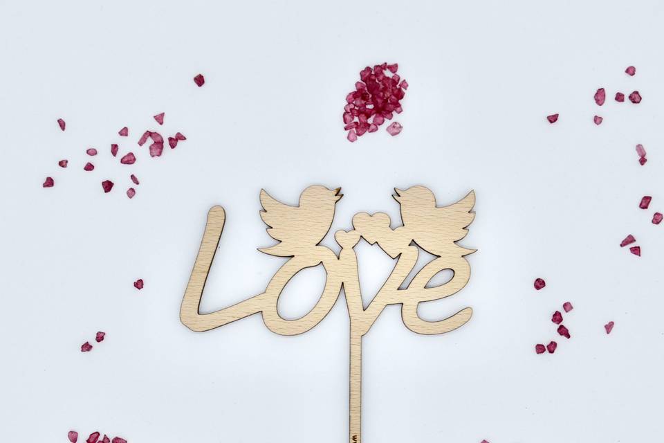 Cake topper love pajarillos