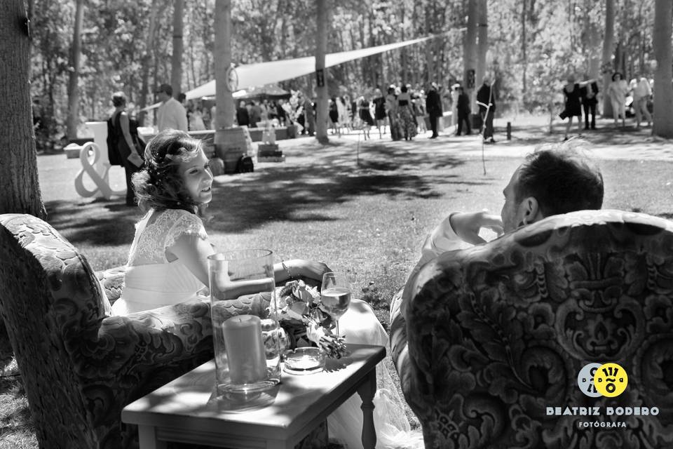 Novios en los sillones