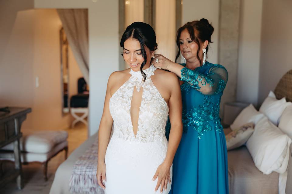 La novia se prepara