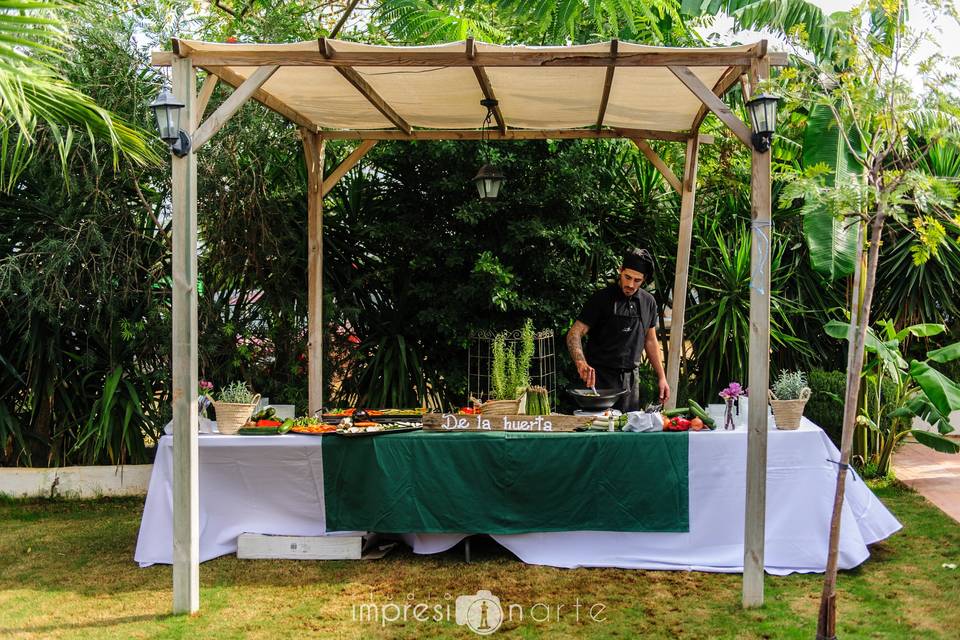 Puesto de verduras a la plancha