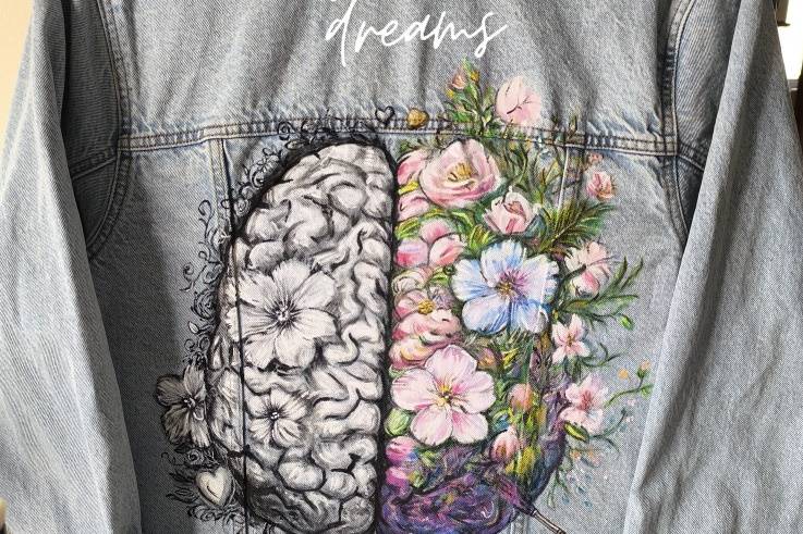 Chaqueta pintada boda novia