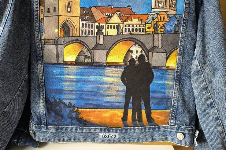 Hand painted jacket wedding