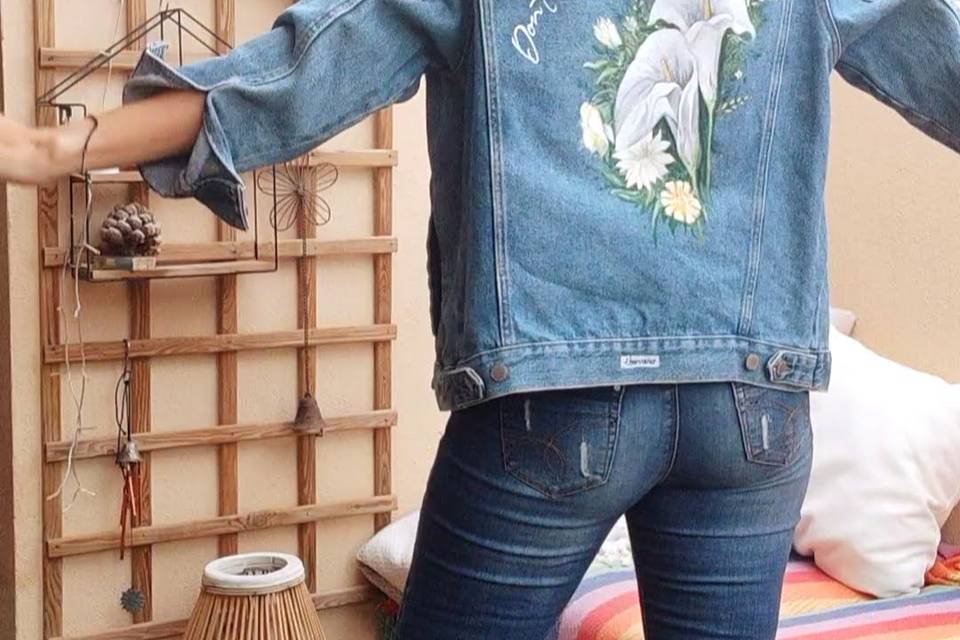 Chaqueta pintada boda novia