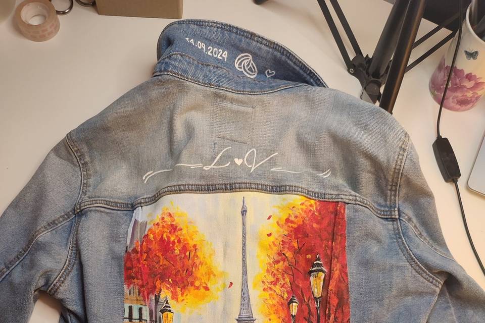 Hand painted jacket wedding
