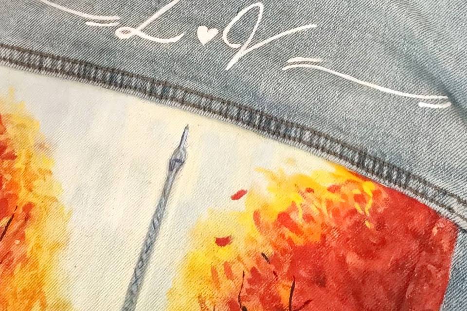 Hand painted jacket wedding