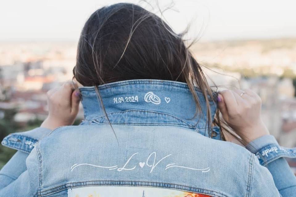 Hand painted jacket wedding