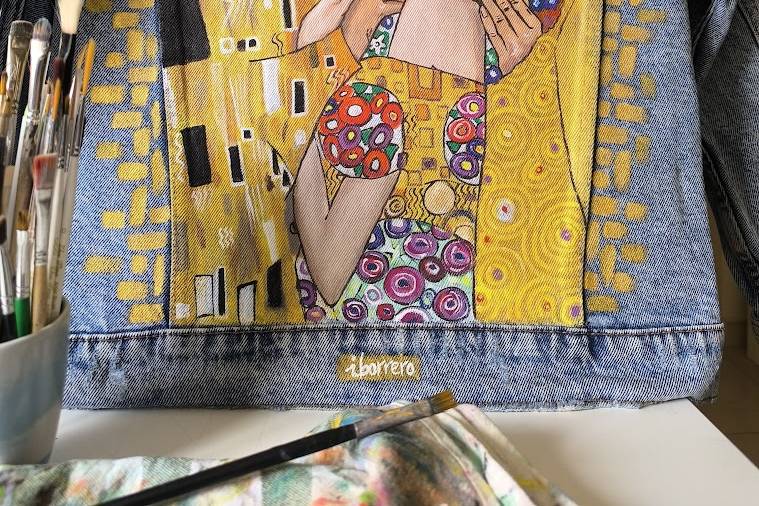 Chaqueta pintada boda novia