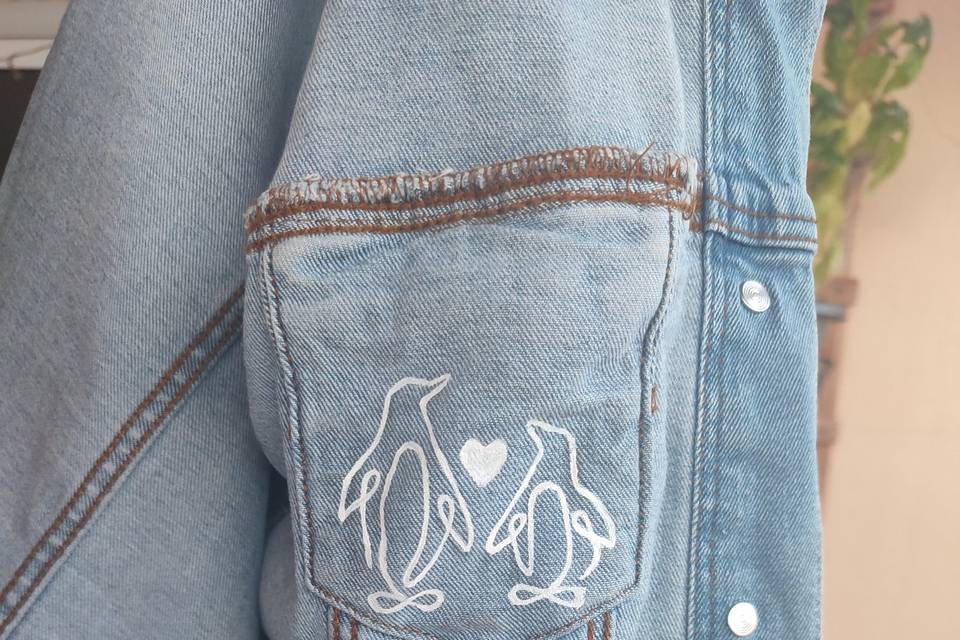Hand painted jacket wedding