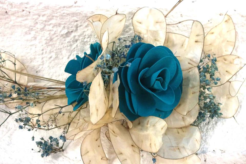 Arreglo Floral Rosas Azules