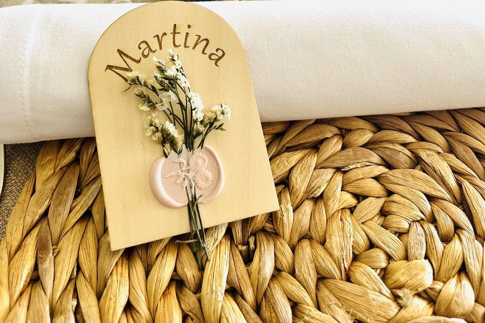 Marcasitio madera y flor