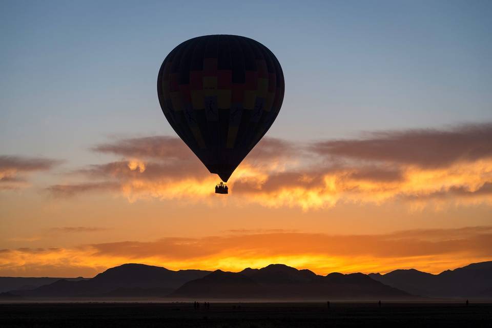 Sunset en globo Namibia