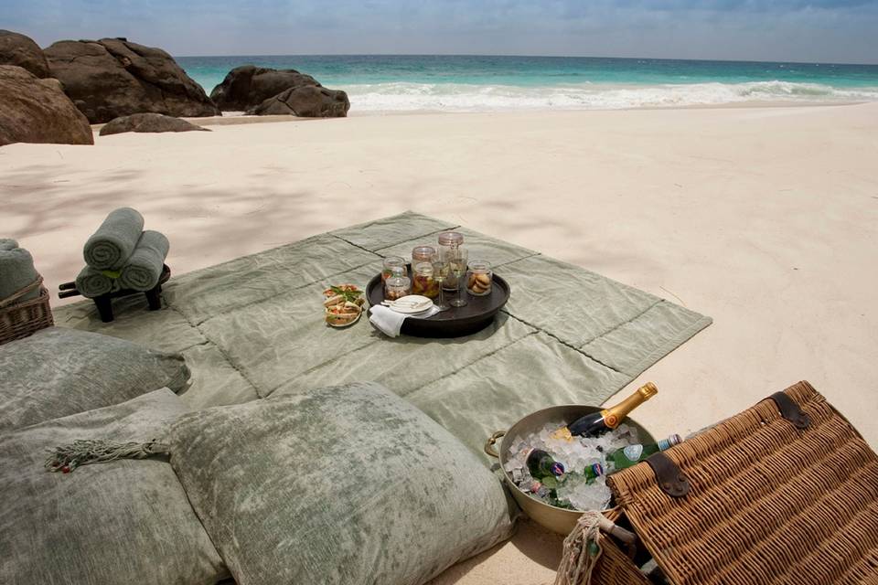 Beach picnic en Seychelles